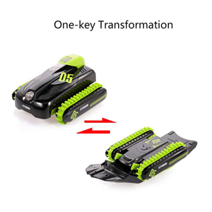  ماشین کنترلی تانک دوزیست آب و خاک سبز Amphibious Car Waterproof Remote Control 1:16 -اسباب بازی